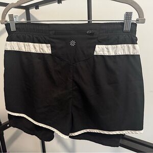 Athleta Women’s Black White Trim Athletic Shorts Size S Lined compression